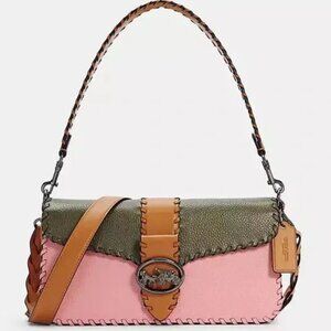 COACH Georgie Shoulder Bag In Colorblock With Whipstitch